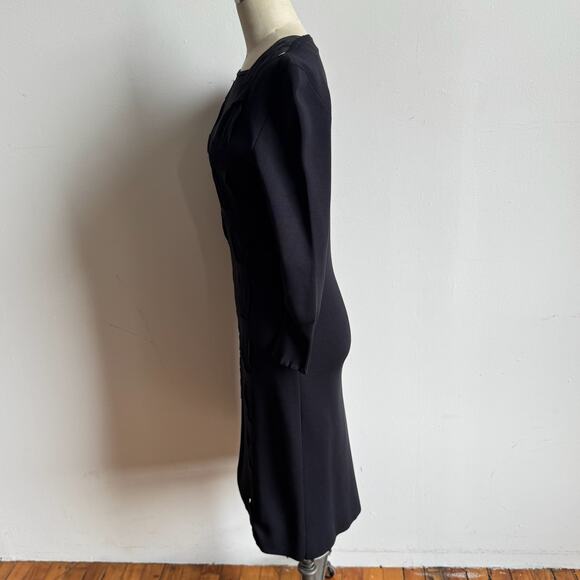 Vintage AKRIS for Bergdorf Goodman Silk Knit Knee Length Ribbon Dress - Picture 5 of 12